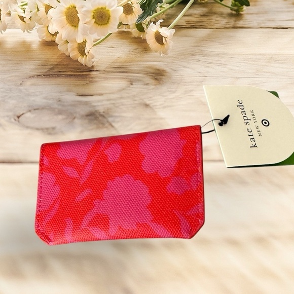 Kate Spade Red Floral Women's Card Holder - Picture 4 of 5